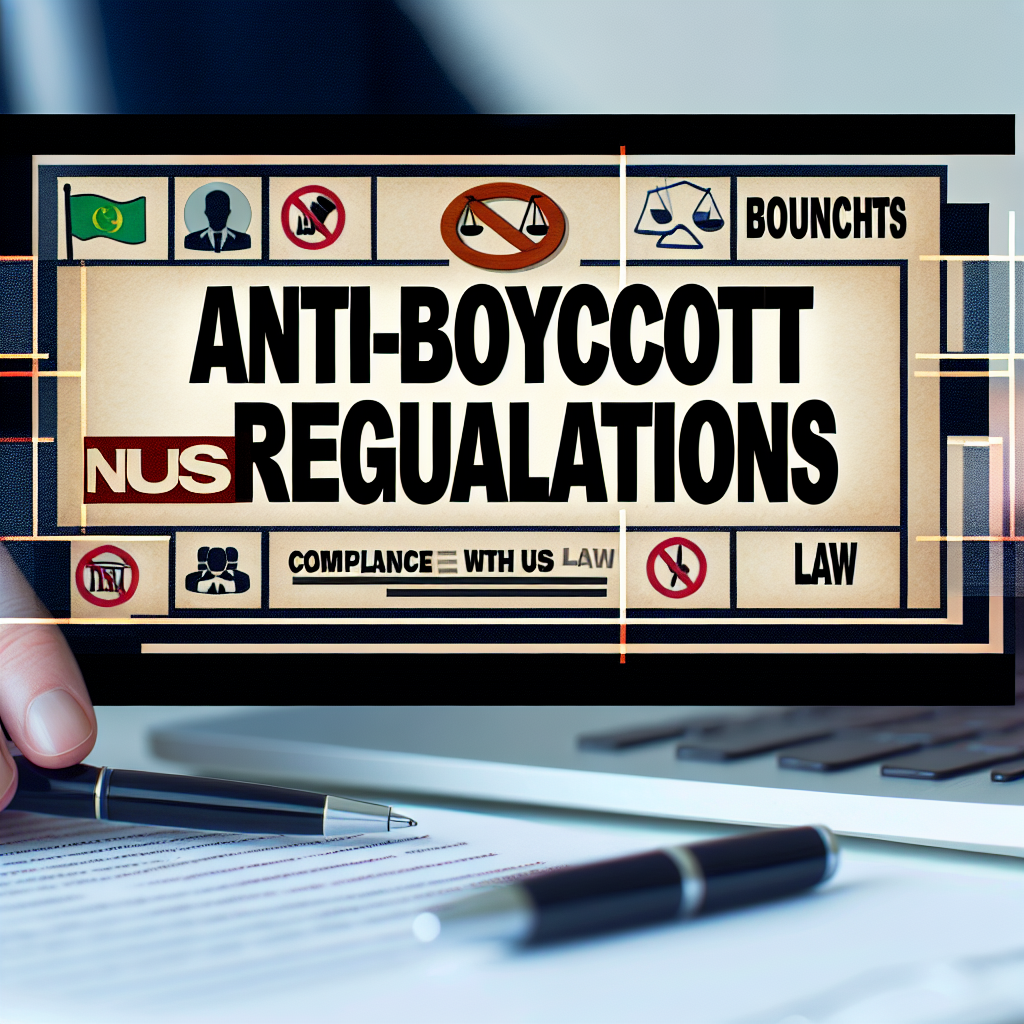 Anti-Boycott Regulations: Compliance with US Law
